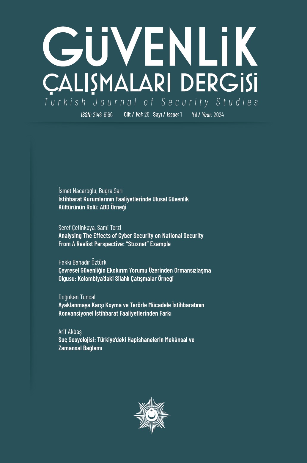 Güvenlik Çalışmaları Dergisi / Cilt 26